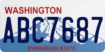 WA license plate ABC7687