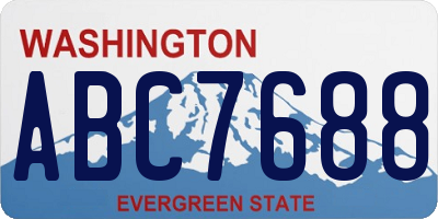 WA license plate ABC7688