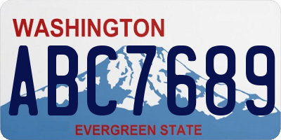 WA license plate ABC7689