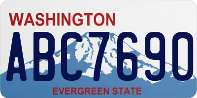 WA license plate ABC7690