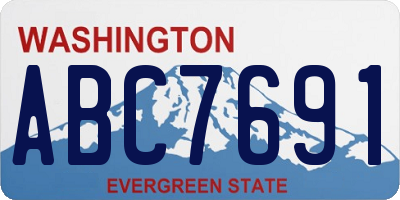 WA license plate ABC7691