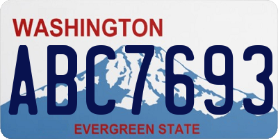 WA license plate ABC7693
