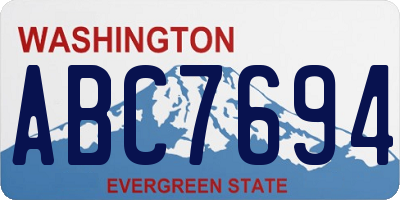 WA license plate ABC7694