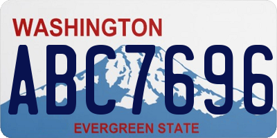 WA license plate ABC7696