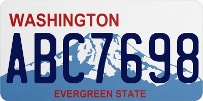 WA license plate ABC7698