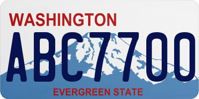 WA license plate ABC7700