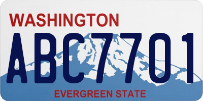 WA license plate ABC7701