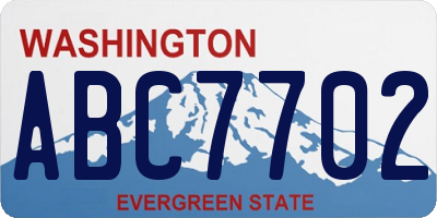 WA license plate ABC7702