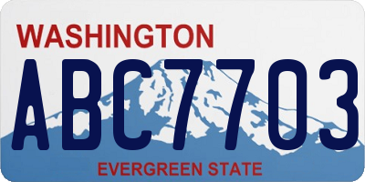 WA license plate ABC7703
