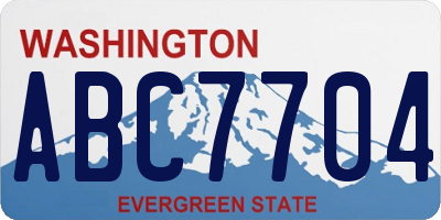 WA license plate ABC7704