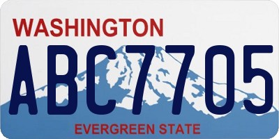WA license plate ABC7705