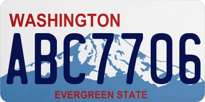 WA license plate ABC7706