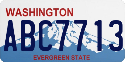 WA license plate ABC7713