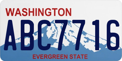 WA license plate ABC7716