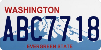 WA license plate ABC7718