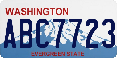 WA license plate ABC7723