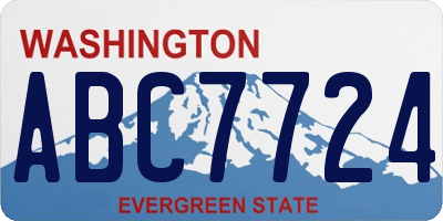 WA license plate ABC7724