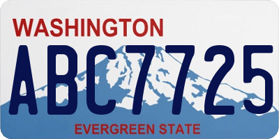 WA license plate ABC7725