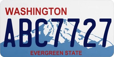 WA license plate ABC7727