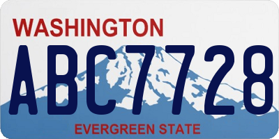 WA license plate ABC7728