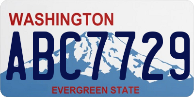 WA license plate ABC7729