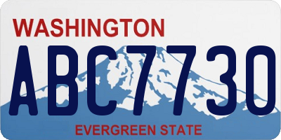WA license plate ABC7730