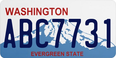 WA license plate ABC7731