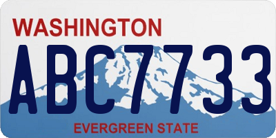 WA license plate ABC7733