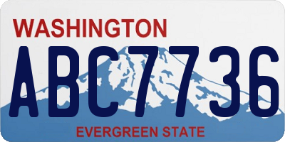 WA license plate ABC7736