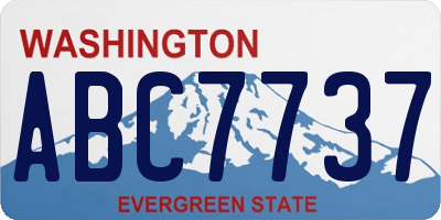 WA license plate ABC7737
