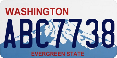 WA license plate ABC7738