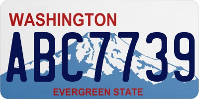WA license plate ABC7739