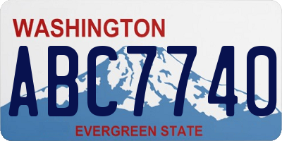 WA license plate ABC7740