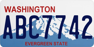 WA license plate ABC7742