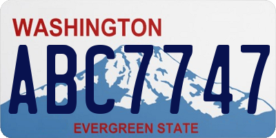WA license plate ABC7747