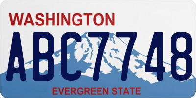 WA license plate ABC7748