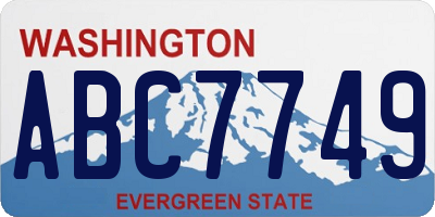 WA license plate ABC7749