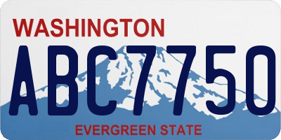 WA license plate ABC7750
