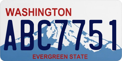 WA license plate ABC7751