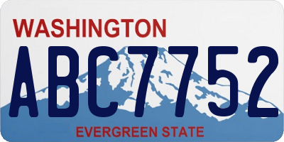 WA license plate ABC7752