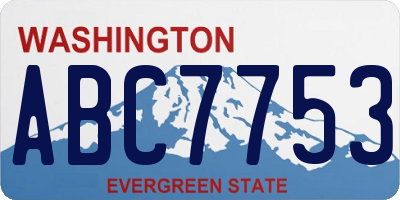 WA license plate ABC7753