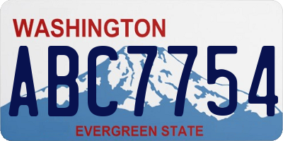 WA license plate ABC7754