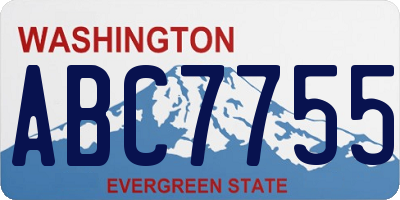 WA license plate ABC7755