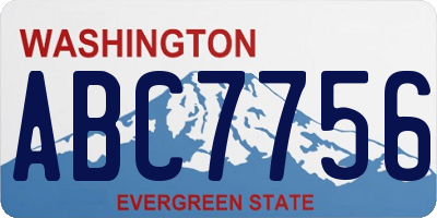 WA license plate ABC7756