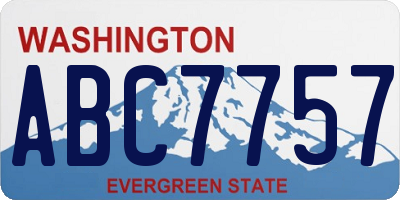 WA license plate ABC7757