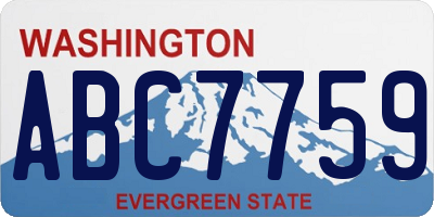 WA license plate ABC7759