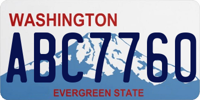 WA license plate ABC7760