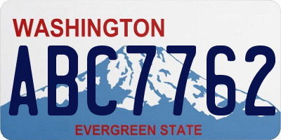WA license plate ABC7762