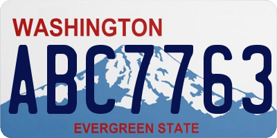 WA license plate ABC7763
