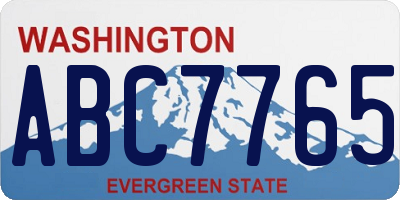 WA license plate ABC7765